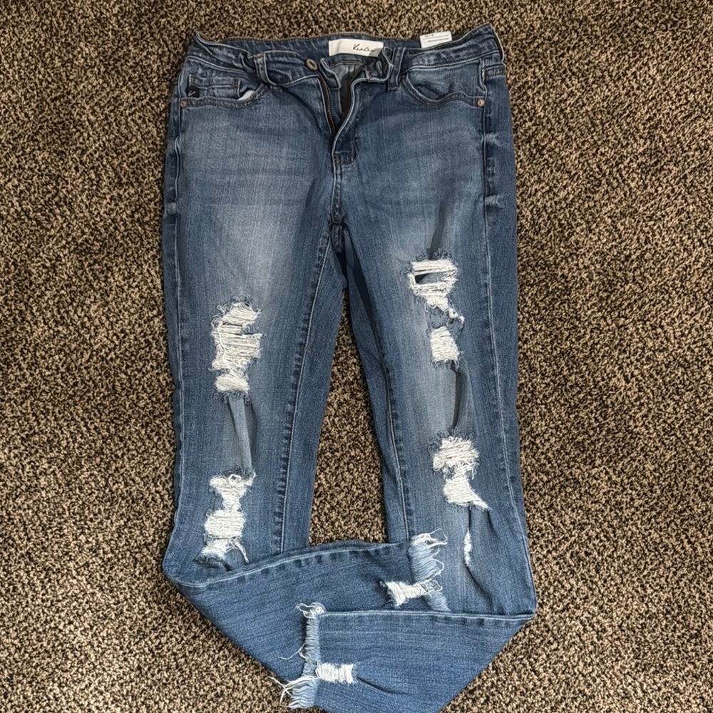 Skinny Distressed Blue Jeans